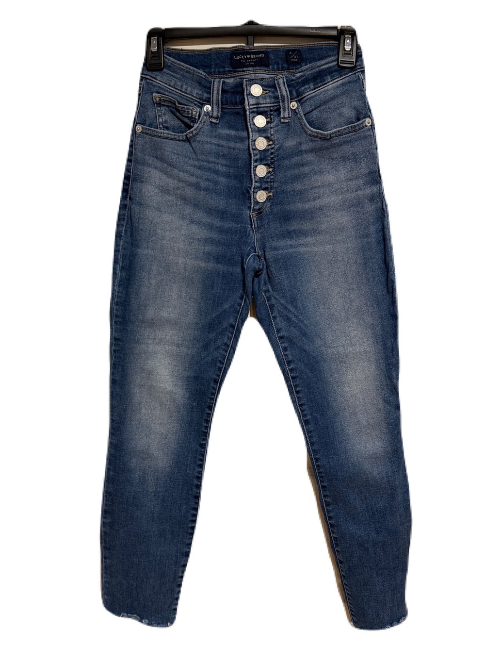 Button-Fly High-Rise Lucky Brand Women's Jeans - Dark Blue